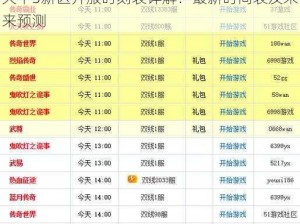 天下3新区开服时刻表详解：最新时间表及未来预测