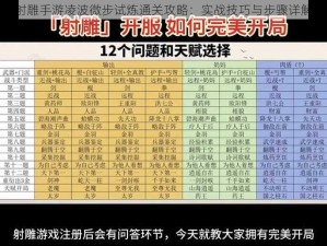 射雕手游凌波微步试炼通关攻略：实战技巧与步骤详解