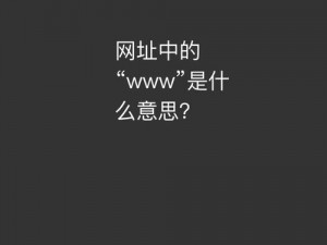 www 什么是www？