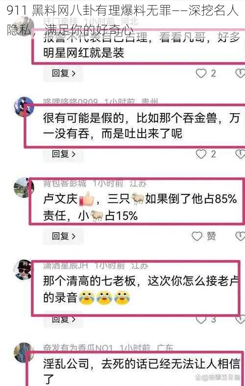 911 黑料网八卦有理爆料无罪——深挖名人隐私，满足你的好奇心