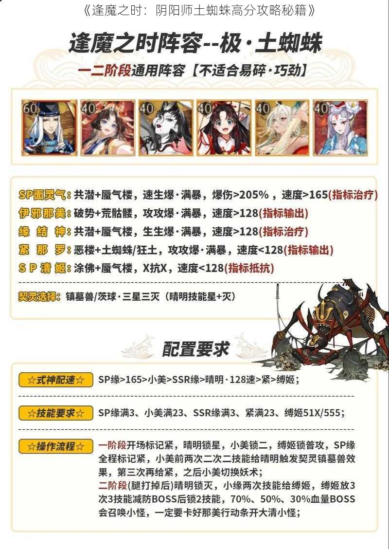 《逢魔之时：阴阳师土蜘蛛高分攻略秘籍》