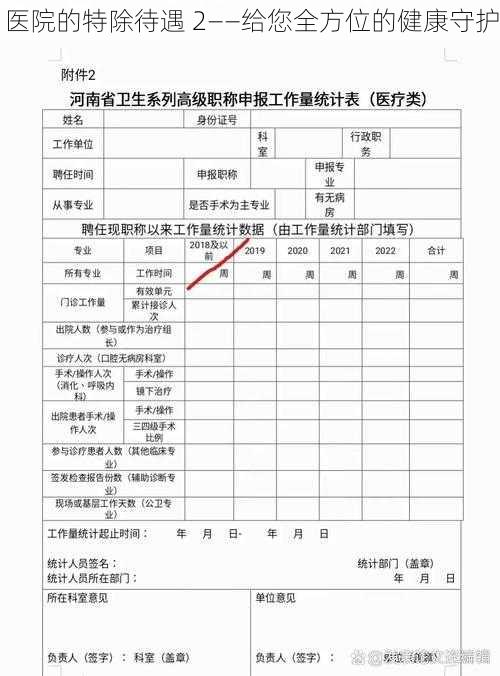 医院的特除待遇 2——给您全方位的健康守护