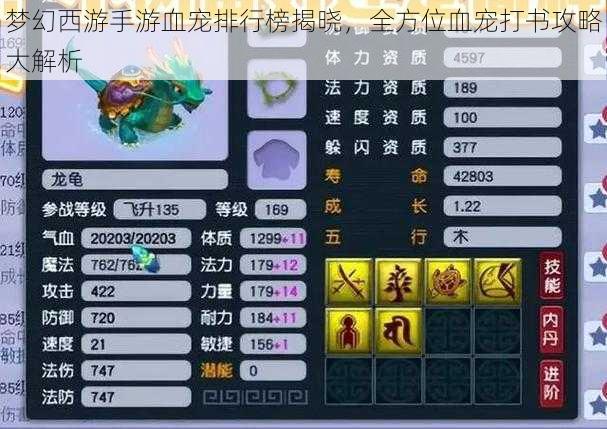 梦幻西游手游血宠排行榜揭晓，全方位血宠打书攻略大解析