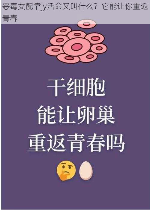 恶毒女配靠jy活命又叫什么？它能让你重返青春