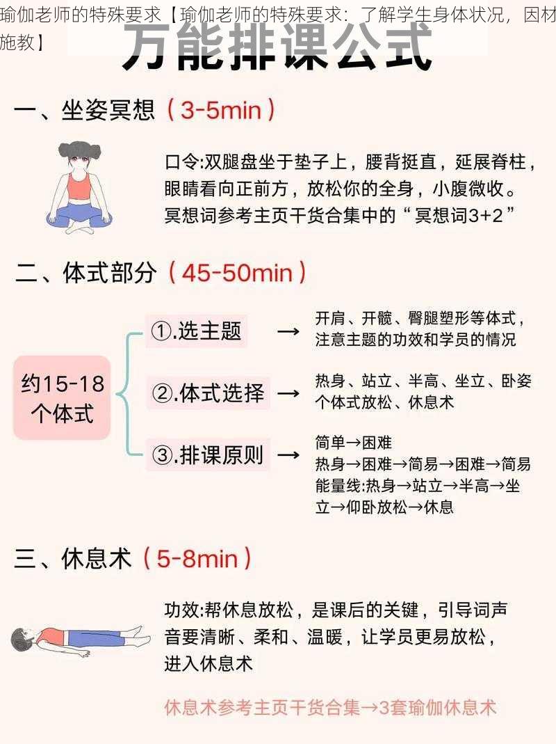 瑜伽老师的特殊要求【瑜伽老师的特殊要求：了解学生身体状况，因材施教】