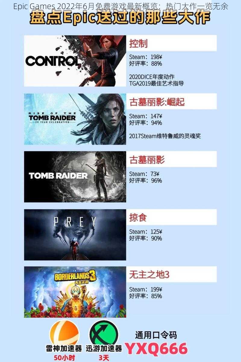 Epic Games 2022年6月免费游戏最新概览：热门大作一览无余