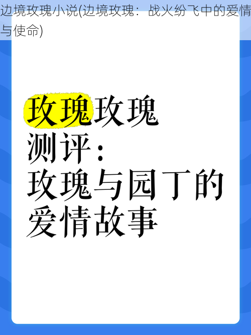 边境玫瑰小说(边境玫瑰：战火纷飞中的爱情与使命)