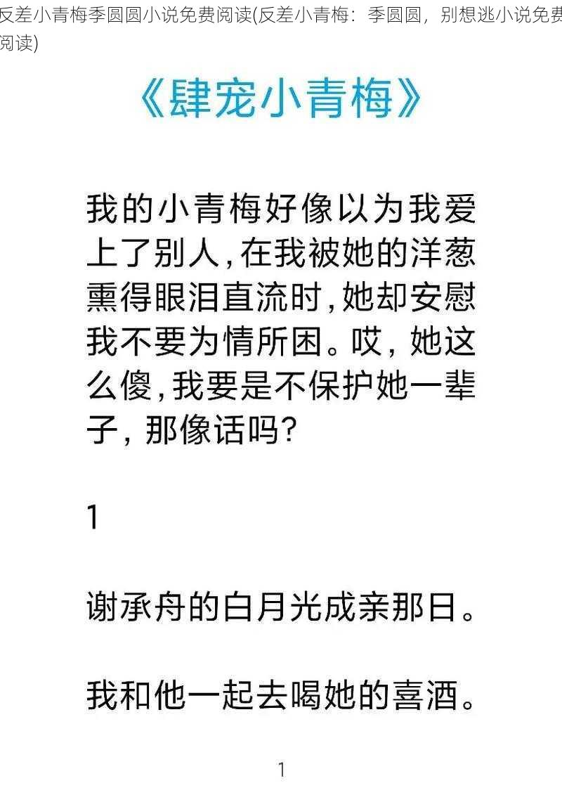 反差小青梅季圆圆小说免费阅读(反差小青梅：季圆圆，别想逃小说免费阅读)