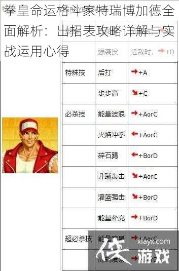 拳皇命运格斗家特瑞博加德全面解析：出招表攻略详解与实战运用心得