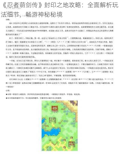 《忍者萌剑传》封印之地攻略：全面解析玩法细节，畅游神秘秘境