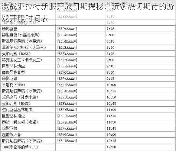 激战亚拉特新服开放日期揭秘：玩家热切期待的游戏开服时间表