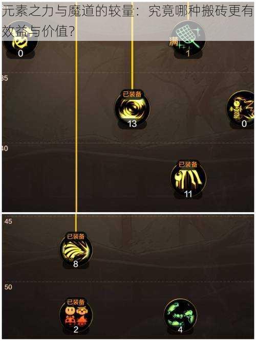 元素之力与魔道的较量：究竟哪种搬砖更有效益与价值？